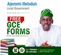 Ajeromi Ifelodun council officials presenting free JAMB forms to students in Lagos