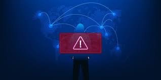 Digital interface representing cybercrime and financial fraud networks