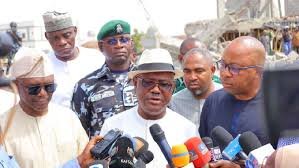 FCT Minister Nyesom Wike inspecting illegal buildings on embassy land in Katampe Abuja