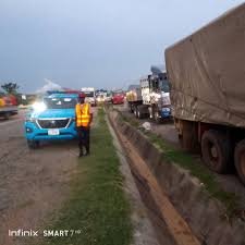 FRSC officials monitoring traffic on Abuja Nyanya expressway