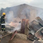 Burnt shops after fire outbreak at Owode Market in Offa Kwara