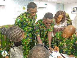 Nigerian Air Force officers during civilian harm mitigation training at AWDC
