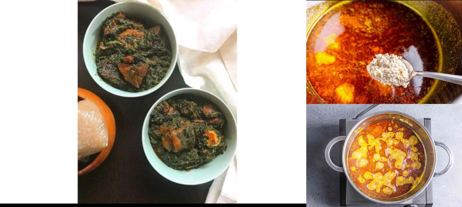 Nigerian traditional meals served in large portions