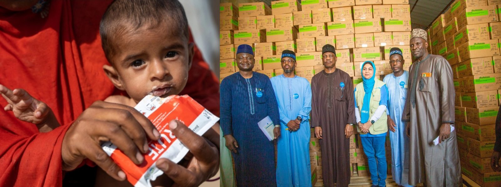 Boxes of nutrition supplements for child health