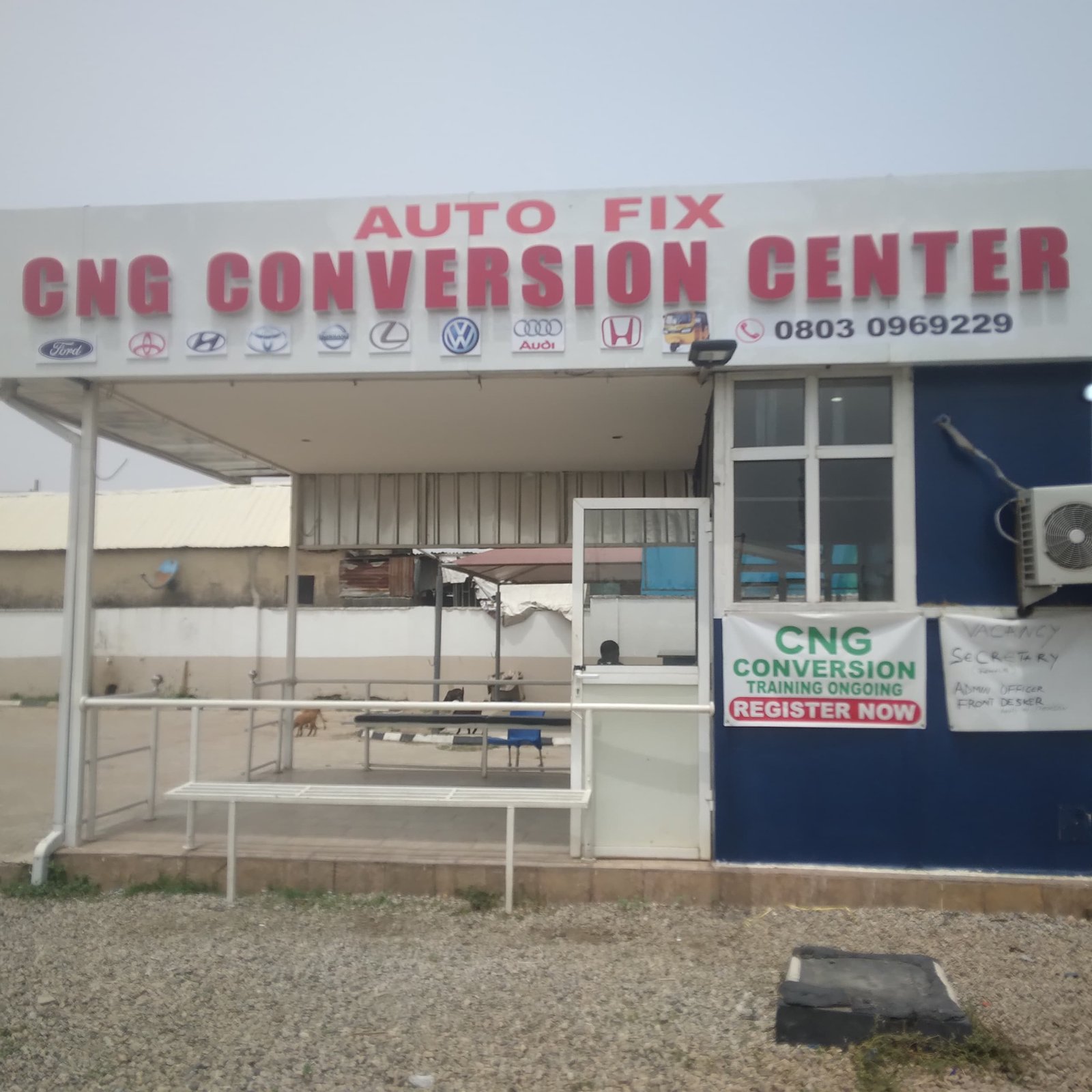 Vehicles lined up at a CNG conversion centre in Kubwa Abuja as drivers switch from petrol to compressed natural gas