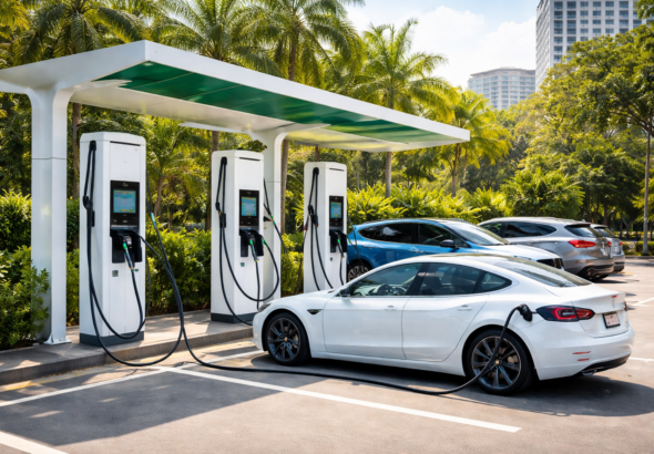 Electric vehicle charging station in Victoria Island Lagos