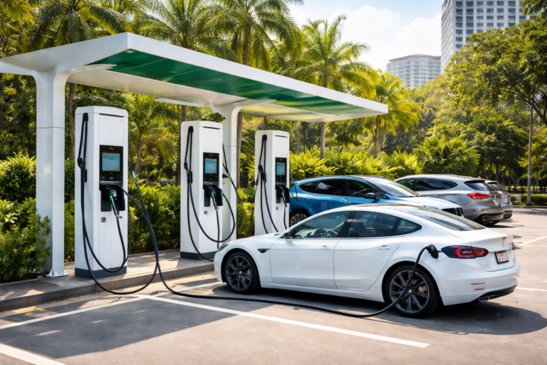 Electric vehicle charging station in Victoria Island Lagos