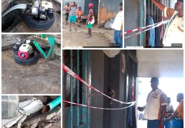 Blocked drainage system polluted by sewage in Lagos