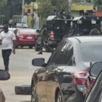 Security forces stationed outside INEC headquarters in Abuja