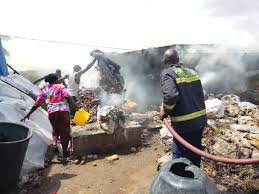Burnt onion storage huts after fire outbreak