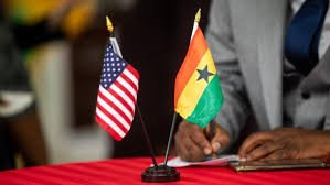Ghana and US flags representing diplomatic relations