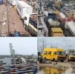 Gridlock at Apapa Port Lagos showing heavy truck congestion”