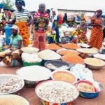 Market scene showing rising food prices in Nigeria