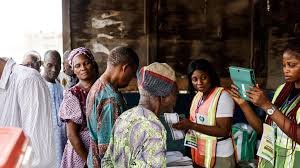 Nigerians queue for voter registration at INEC centre