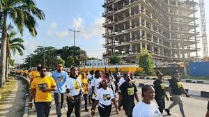 Participants at health walk promoting preventive healthcare in Lagos