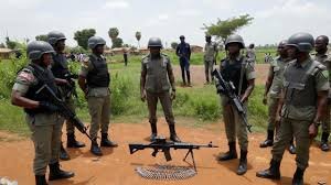 Police training exercise at shooting range in Gombe