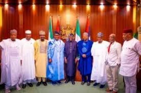 President Tinubu meeting Senate leaders at Presidential Villa Abuja