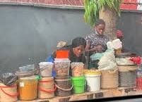 Quiet roadside food stall with no customers in Abuja