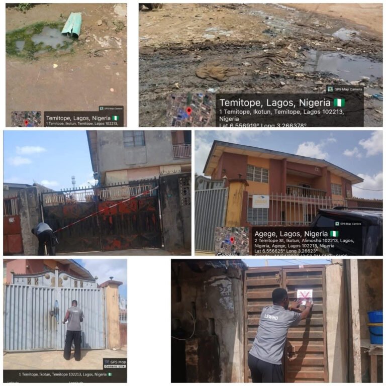 Sealed property over wastewater discharge in Lagos