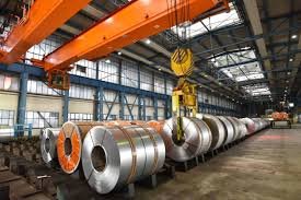 Steel production facility with industrial equipment