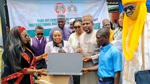 UBEC officials distributing learning materials to FCT schools