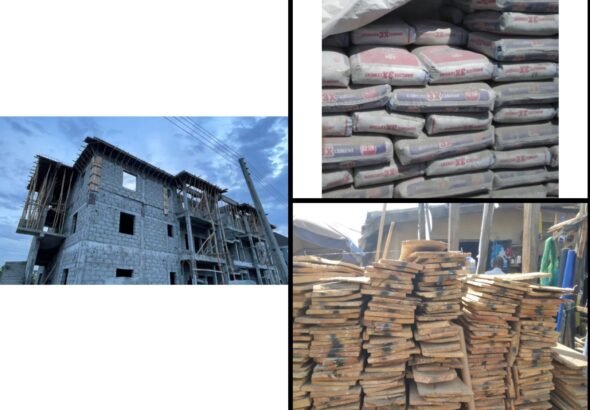 Cement and construction materials displayed in Abuja market amid rising costs