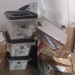 Stacks of uncollected Permanent Voter Cards inside INEC office Abuja(Photo credit: Oluwafunbi Bello/AHR)