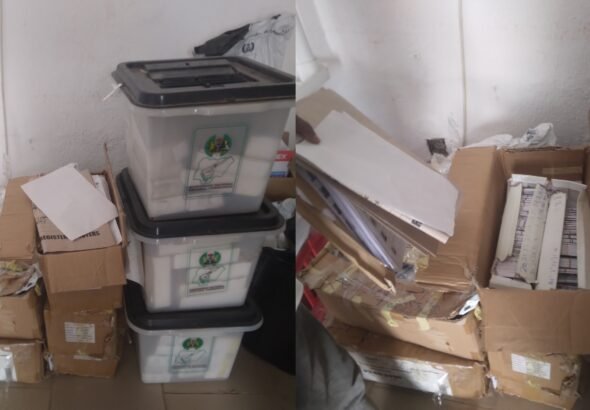 Stacks of uncollected Permanent Voter Cards inside INEC office Abuja(Photo credit: Oluwafunbi Bello/AHR)