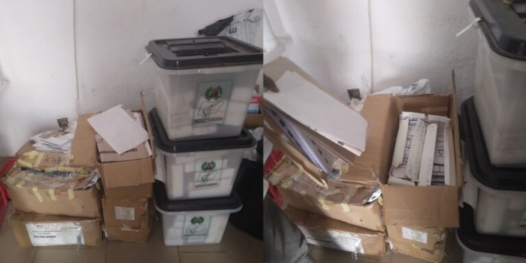 Stacks of uncollected Permanent Voter Cards inside INEC office Abuja(Photo credit: Oluwafunbi Bello/AHR)