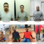 NDLEA operatives displaying seized methamphetamine chemicals during cartel raid