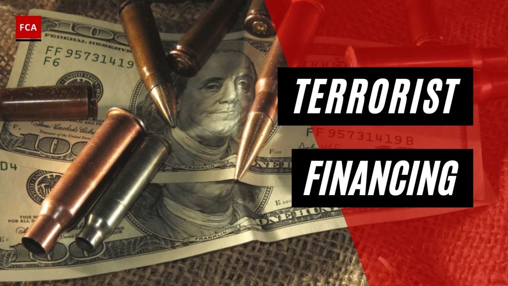 Financial transactions concept illustrating terror funding networks