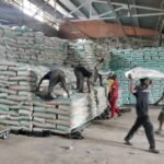 Fertiliser bags prepared for distribution to farmers in Kano