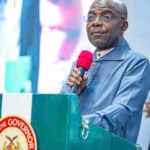 Governor Alex Otti speaking on infrastructure and healthcare reforms in Abia