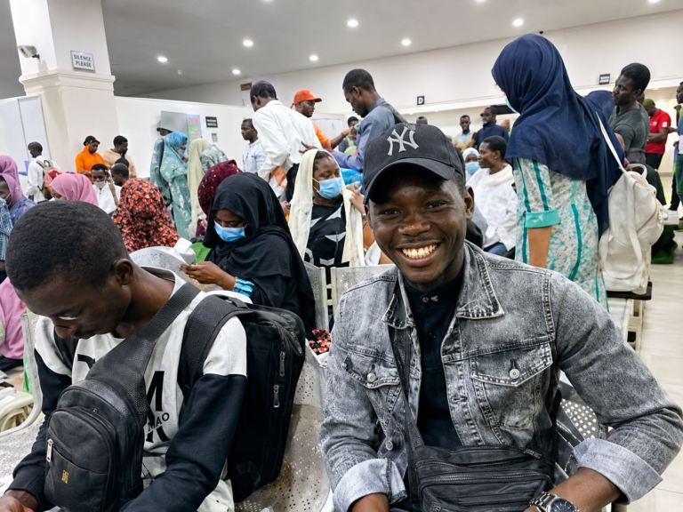 Nigerian evacuees arriving home after being rescued from Sudan conflict zones.
