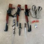 Recovered AK-47 rifles and weapons displayed by Kano police after sting operation