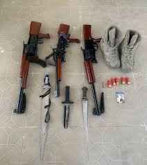 Recovered AK-47 rifles and weapons displayed by Kano police after sting operation
