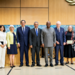 WHO Director-General presenting global health leadership awards in Geneva