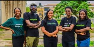 Young Nigerian climate activists participating in community environmental project