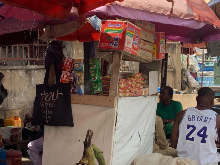 Photo Caption:Madam Rose attends to customers at her roadside food stall in Utako Market, Abuja, where quick processed meals are increasingly replacing traditional home-cooked dishes. (Photo credit: Otamere Gladness/AHR)