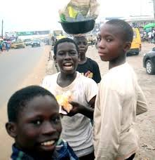 children hawking on the street