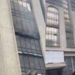 Emergency responders battling a fire incident at Polaris Bank headquarters in Lagos