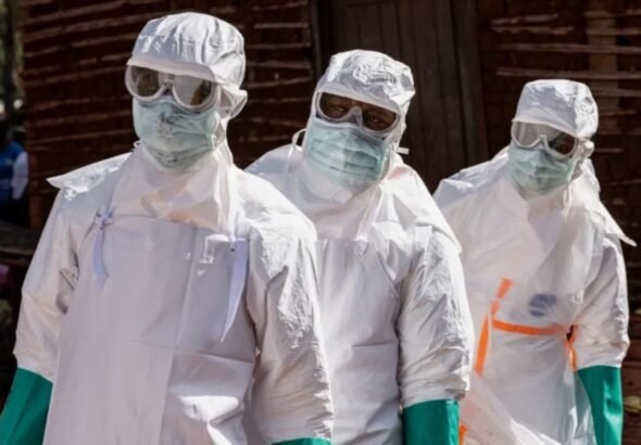 Health officials conducting Ebola awareness campaigns in Lagos communities.