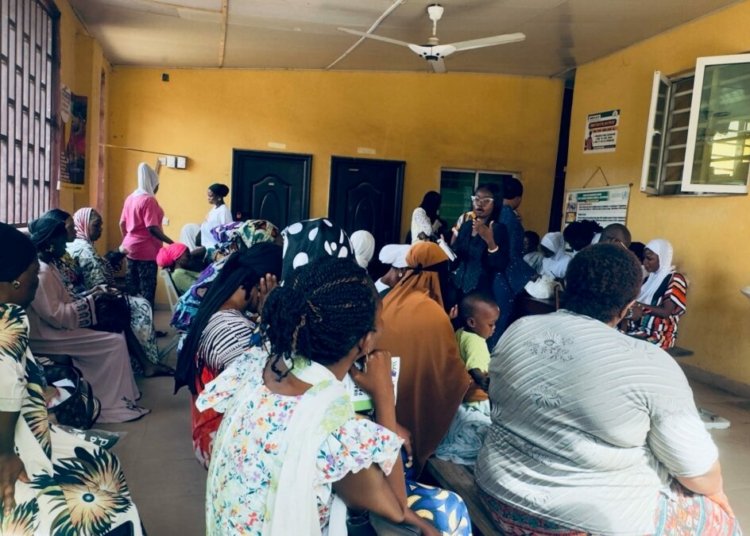 Women participating in a maternal health sensitisation programme in Lagos.