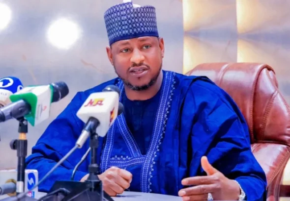 Governor Dikko Radda commissioning a water project in Katsina State.