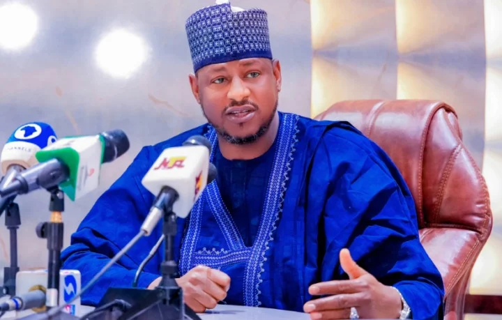 Governor Dikko Radda commissioning a water project in Katsina State.