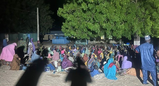 Rescued abductees following military operation in Borno State