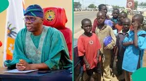 Environmental enforcement officials conducting an operation against street begging in Lagos