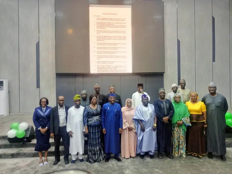 Officials during the inauguration of the ministerial monitoring team for Smart Schools in Abuja.