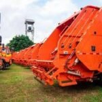 Newly commissioned waste compactor trucks for Lagos waste management operations.