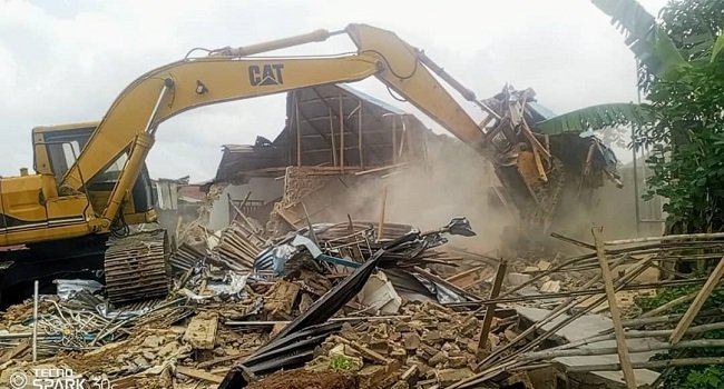 Demolished building linked to kidnappers in Oyo State